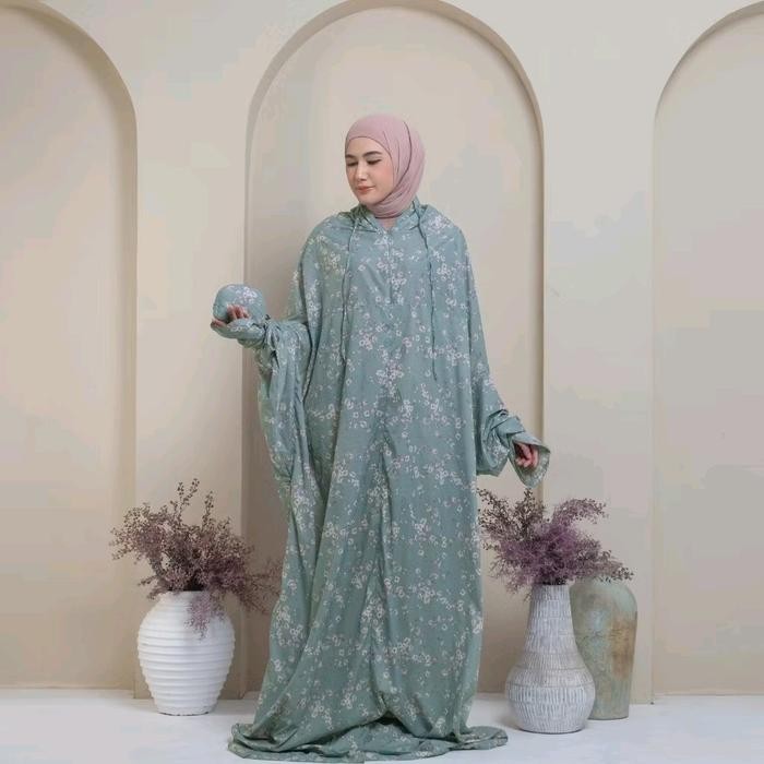 Mukena Terusan Travelling Mini Pouch Parasut Korea Terlaris