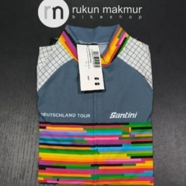 ORIGINAL Santini Tono UV Men Road Cycling Jersey Farbe Design Deutland Tour - Baju Sepeda Balap
