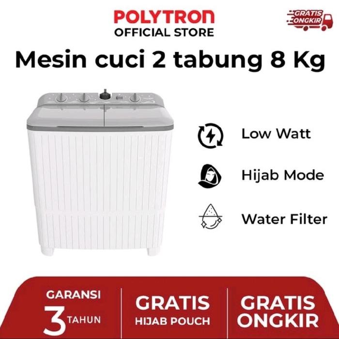 MESIN CUCI POLYTRON 2 TABUNG 8KG