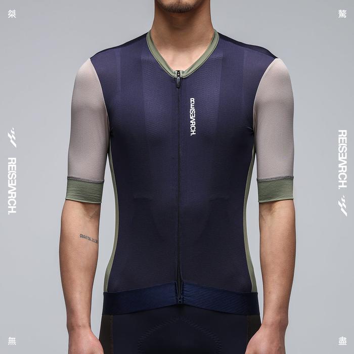 Jersey Sepeda Men Women GRC RESEARCH Prussian Blue Cycling Jersey