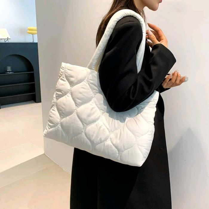 Puffy Bag Lusiana / Tote Bag Resleting Big Size Laptop Up To 16 Inch Tas Laptop Kekinian Tas Kuliah