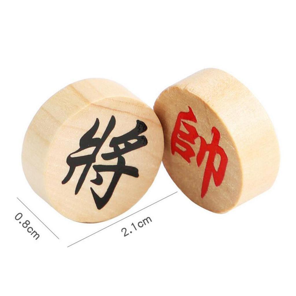 32x Wood Chinese Chess Pieces Traditional Xiangqi Chess Pieces Skill Game