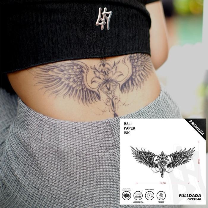 Tato Sayap Bunga Gzxt040 Stiker Tato By Bali Paper Ink Full Dada Temporary Tatto