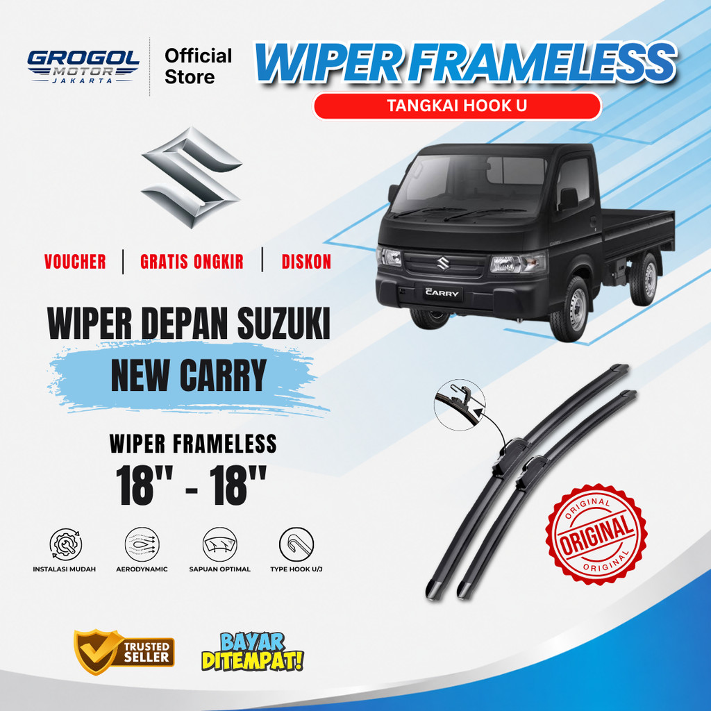Wiper Suzuki New Carry Frameless Kaca Depan Mobil