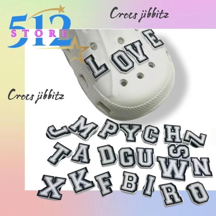 512 Charms Karakter - Crocs jibbitz designer Huruf Abjad Alfabet - A