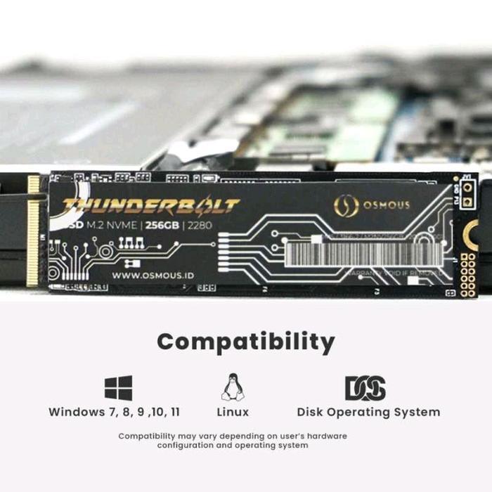 SSD OSMOUS THUNDERBOLT M.2 NVMe 256GB PCIe Gen3 x 4 2280 SSD NVMe Gen3