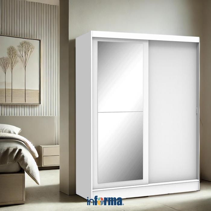 Informa Reina Lemari Pakaian Pintu Geser - Putih Lemari Baju Almari Baju Lemari Kamar Lemari Minimal