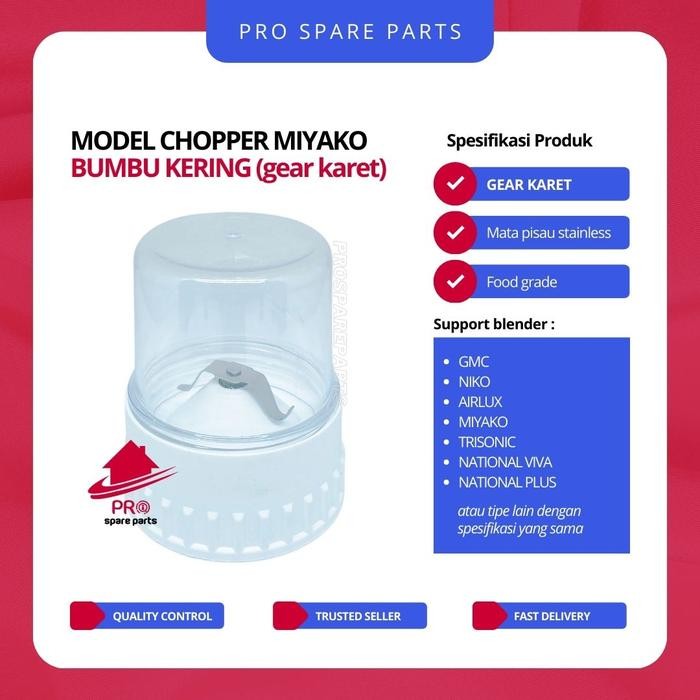 Oxoone National - Chopper Set Bumbu Kering Model Blender Lama / National Gear Karet - Chopper