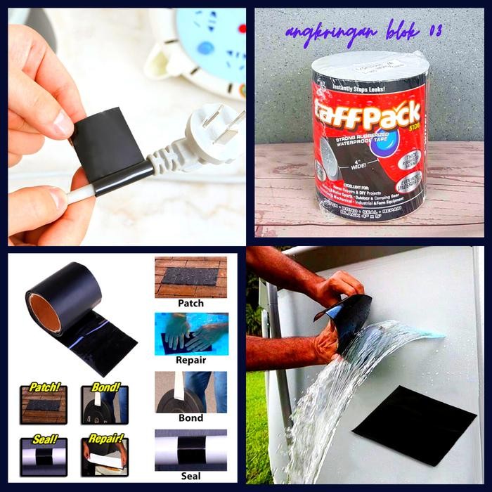 

LAKBAN ANTI BOCOR WATEPROOF TAPE PEREKAT MULTIFUNGSI LEM PLESTER SUPER LENGKET