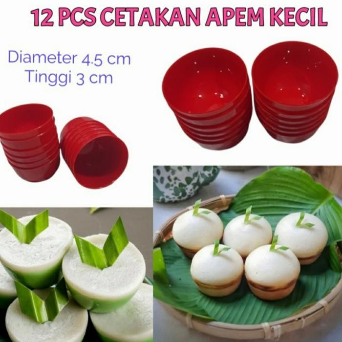 Cetakan Kue Talam / Kue Mangkok / Apem Plastik 12 pcs