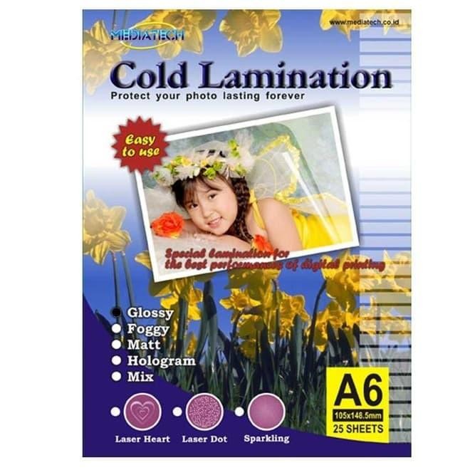 

NEW PRODUK KERTAS COLD LAMINATION PAPER A6 GLOSSY 25 SHEET MEDIATECH - 38002 WARUNG ARA67