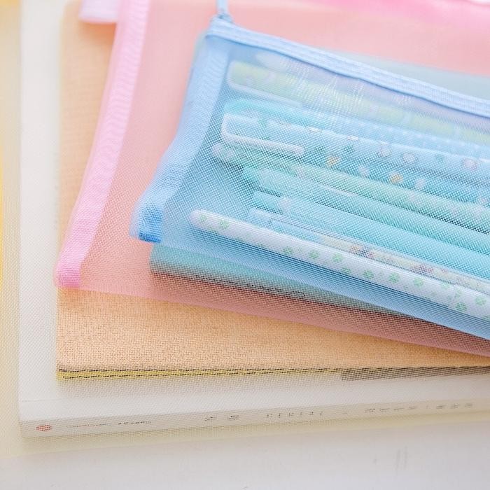 

Tempat Pensil / Zipper Bag Bening Warna Warni Size Large