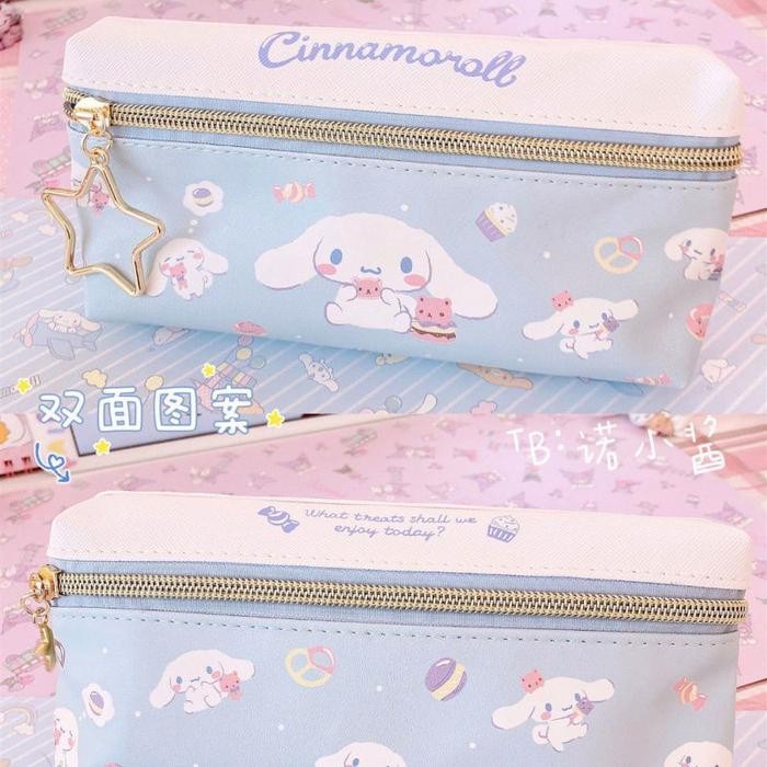 

tempat pensil terbaru 2 sisi / kotak pensil sanrio terbaru /pencil case cinnamoroll kueomi melody 2