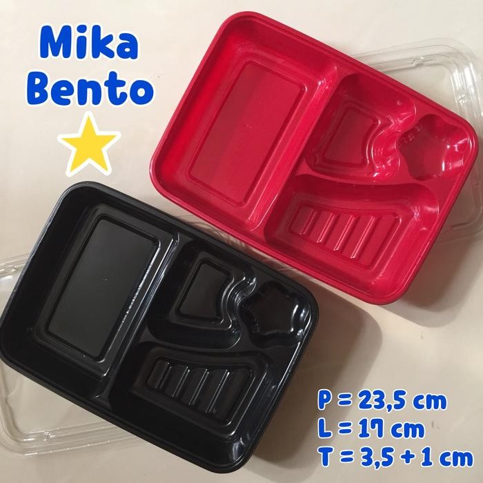 Mika Bento Sekat 4 / Kotak Nasi Bento Bintang / Lunch Box - dcba