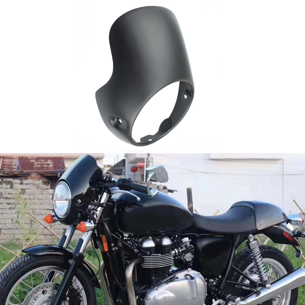8" Motorcycle Headlight Fairing Screen Windshield Kit For Harley Cafe Racer Bobber Drag Windshield