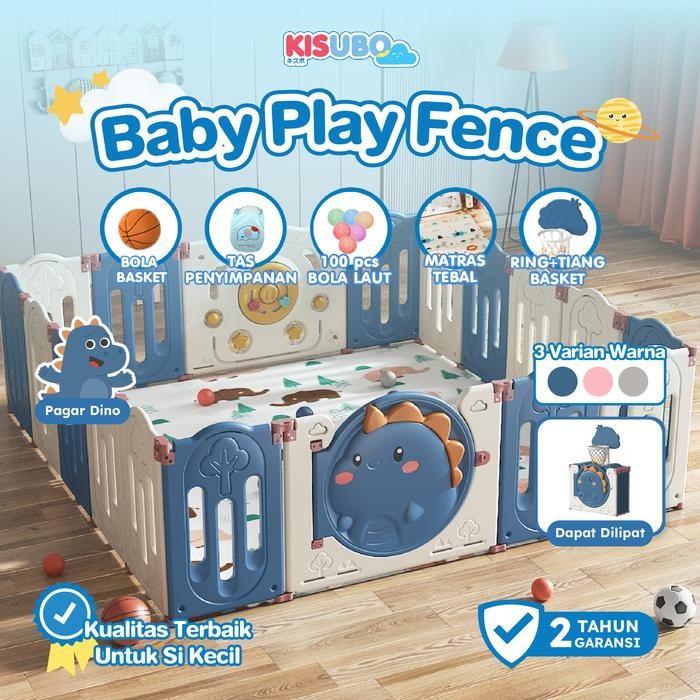 KISUBO Dino Baby Play Fence Pagar Bayi Baby Fence Pagar Anak