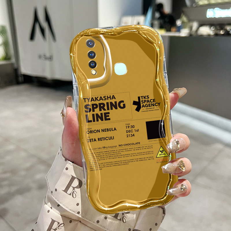 Casing Hp Untuk VIVO Y19 VIVO Y5s Case Casing Kepala kartun kode batang pole Kasing HP Kesing Siliko