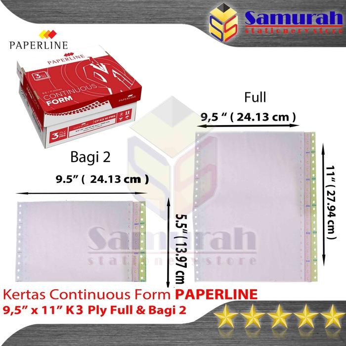 

Pilihan- Kertas Continuous Form Paperline 9,5 X 11 K3 W Full 3 Ply Ncr / 9,5 X 11/2 K3 W Prs (