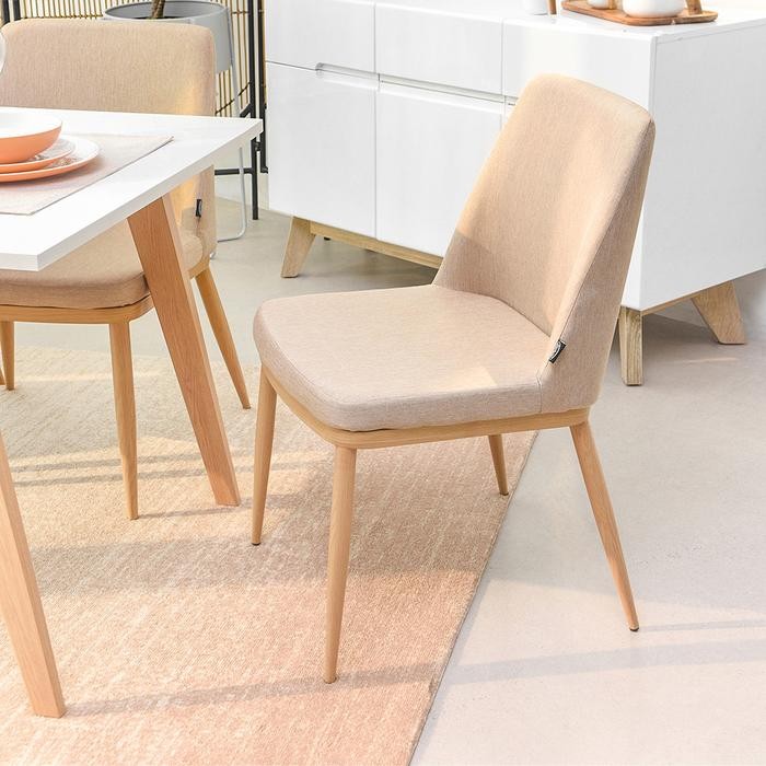 Medford Kursi Makan Fabric - Krem