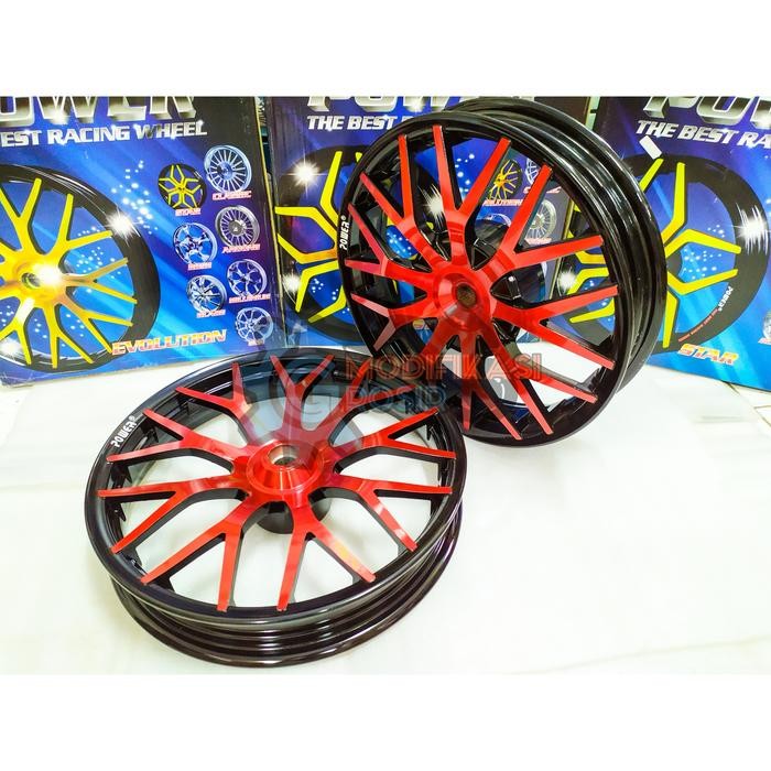 Velg Racing Tapak Lebar Power Vario 150 New Esp Evolution Black/Red