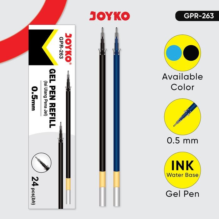 

JOYKO Gel Pen Refill Isi Ulang Pen 1 Pack GPR-263 Isi 24 Pcs
