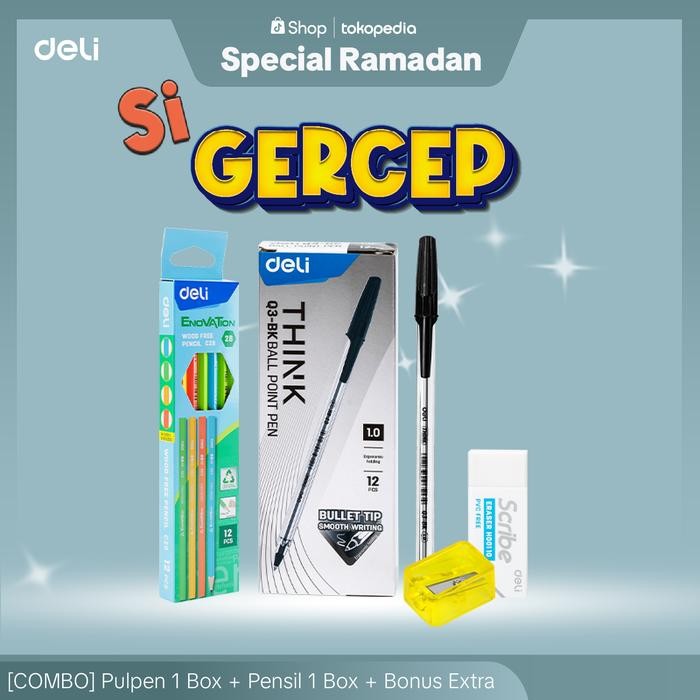 

[Si Gercep] BTS Back To School/ Paket Pulpen 1 Box + Pensil 2B 1 Box + Penghapus + Rautan