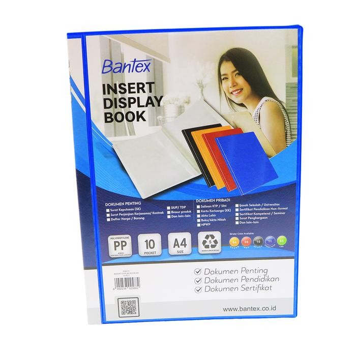 

Bantex Insert Display Book PP A4 10 pockets Cobalt Blue #3140I11