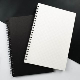 

[Tulis Id] Basic BookPaper Charcoal Black Spiral Notebook A5 90 GSM Blank Grid Dotted Ruled