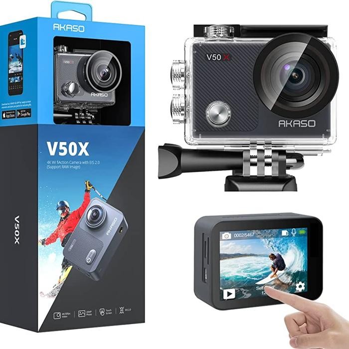 AKASO V50X ACTION CAMERA FULL HD 4K EIS WIRELESS CAM Shopeseler
