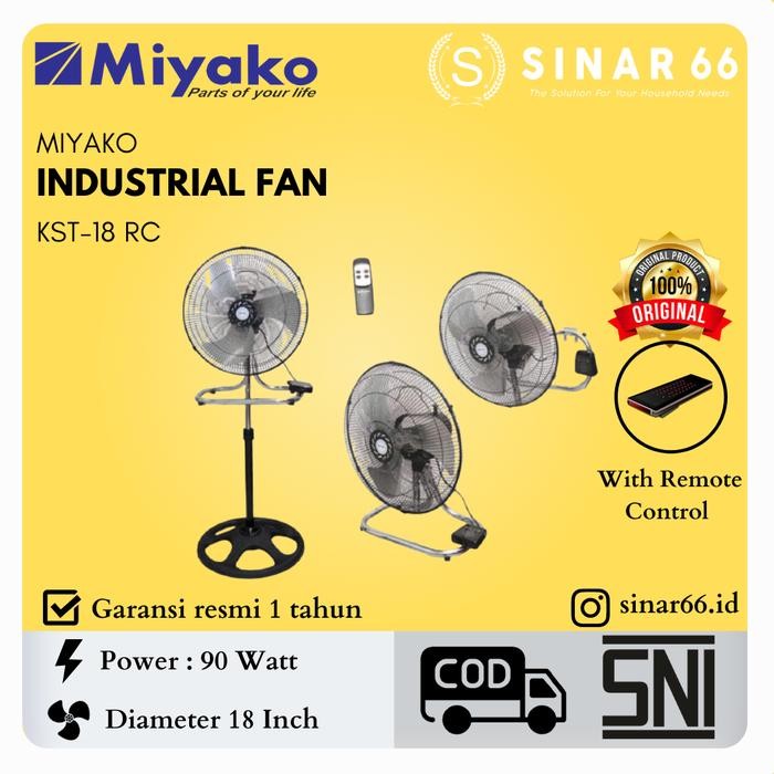 MIYAKO KIPAS ANGIN 3 IN 1 + REMOTE KST 18RC / KST 18 RC INDUSTRIAL FAN