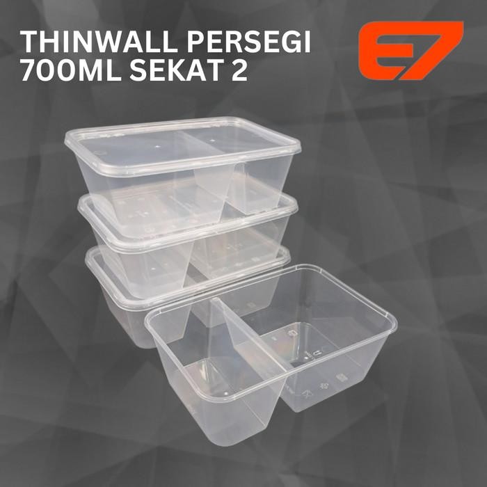 Lunch Box Thinwall Sekat 2 Suapi - Food Container, Take Away Box