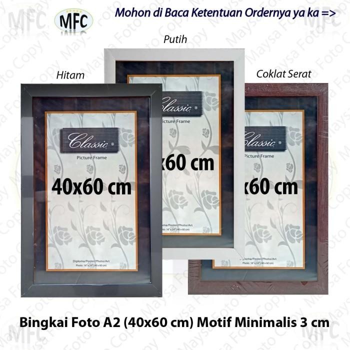 New Bingkai Foto Frame Pigura 40x60 full 3cm Minimalis Hitam dan Putih