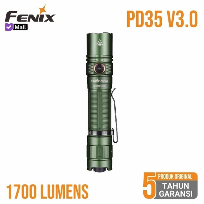 Fenix Senter PD35 V3.0 Tropical Green Tactical Flashlht Terang 1700 Lumens Limited Edition masih