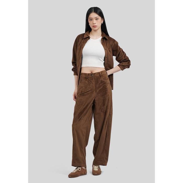 Ready Executive Regular Fit Corduroy Barrel Pants 5-Lpwcas225G014 Dark Brown