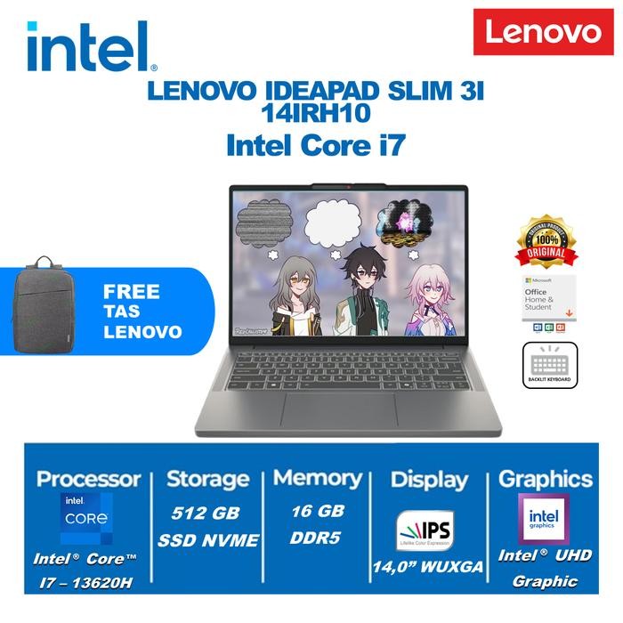 Pilihan- Lenovo Ideapad Slim 3I 14Irh10 - I7 13620H 16Gb 512Gb Ssd 14"Wuxga