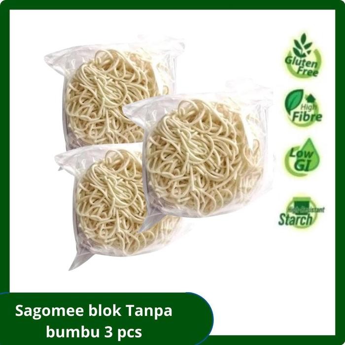 

New PAKET 3 MIE BLOCK SAGO MEE (PACK) GLUTEN FREE NOODLE SEHAT