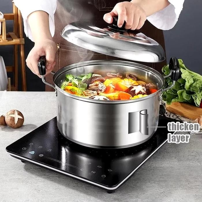 Panci Set Isi 5 Pcs Panci Ndo Steamer 555S Stainless Steel Kitchenware