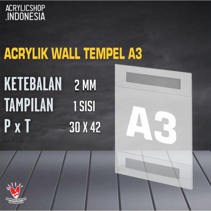 

OJ Tempat Brosur Akrilik Akrilik Poster Tempel Sign Holder Akrilik A3