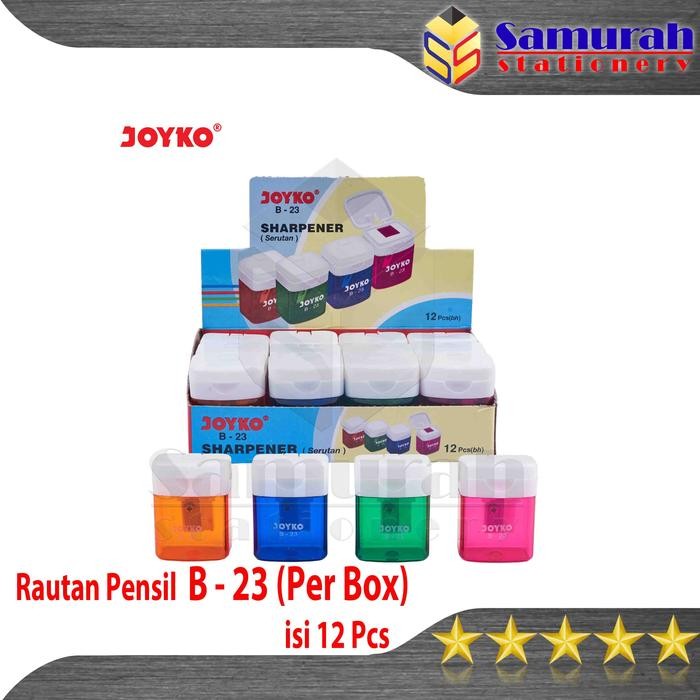 

New Rautan Pensil Joyko B-23 Per Box isi 12 Pcs / Pencil Sharpener B 23 Kotak / Serutan Pinsil