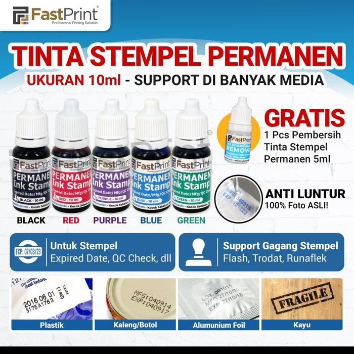 

Pilihan- Fast Print Ink Tinta Stempel Permanen Expired Date Plastik Besi 10 Ml