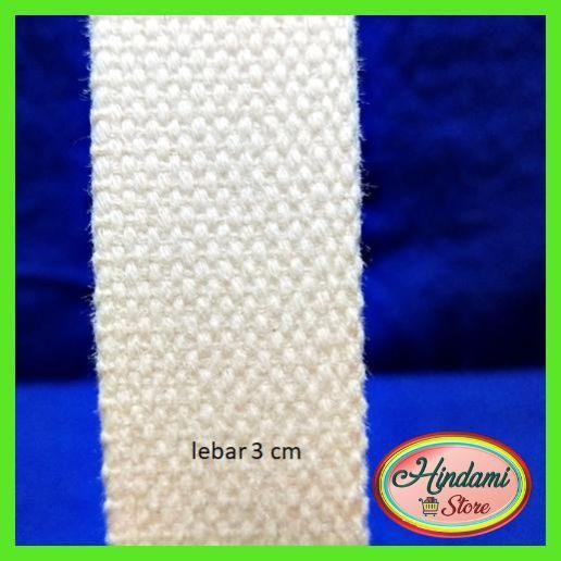

New TALI WEBBING KATUN TALI TAS LEBAR 3 CM RAW WHITE MOTIF 204