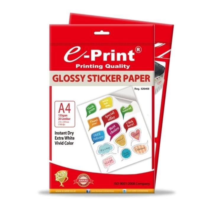 

Kertas Foto e-Print Sticker Glossy Paper A4 135 gsm