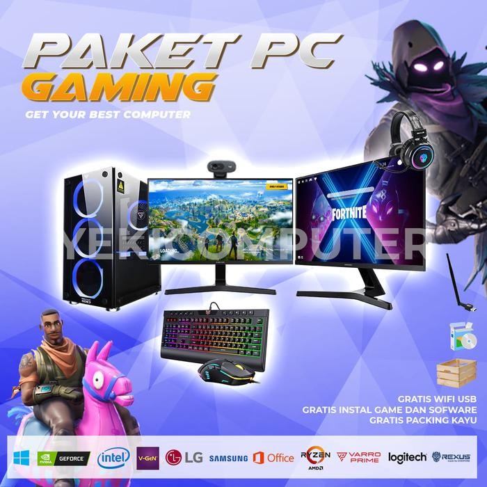 Pilihan- Pc Gaming Fullset Siap Streaming Ram 16Gb Ssd 128Gb Hdd 1Tb - Pc Siap Streaming - Pc