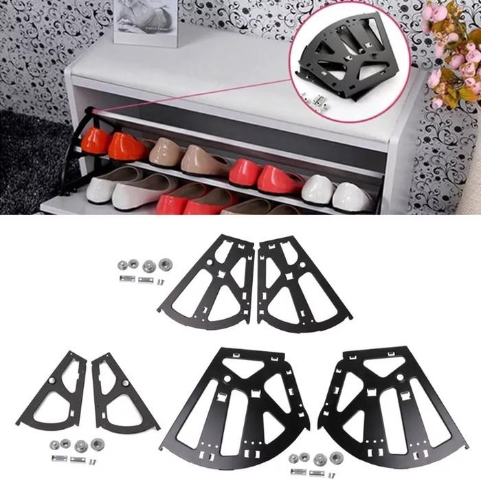 TERLARIS Braket rak sepatu bahan baja 3/2/1 susun/2pcs READY STOCK