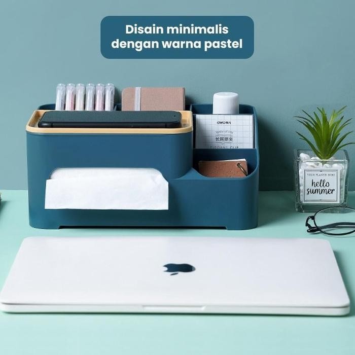 

Desktop Stationery Desk Box Tissue Kotak dan Alat Tulis Organizer Meja