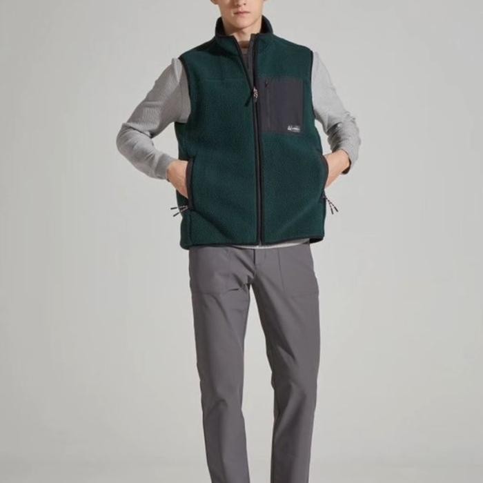 Jaket Vest Motor Casual Unisex Lafuma Off White Buckle Fleece Vest Green Original best seller