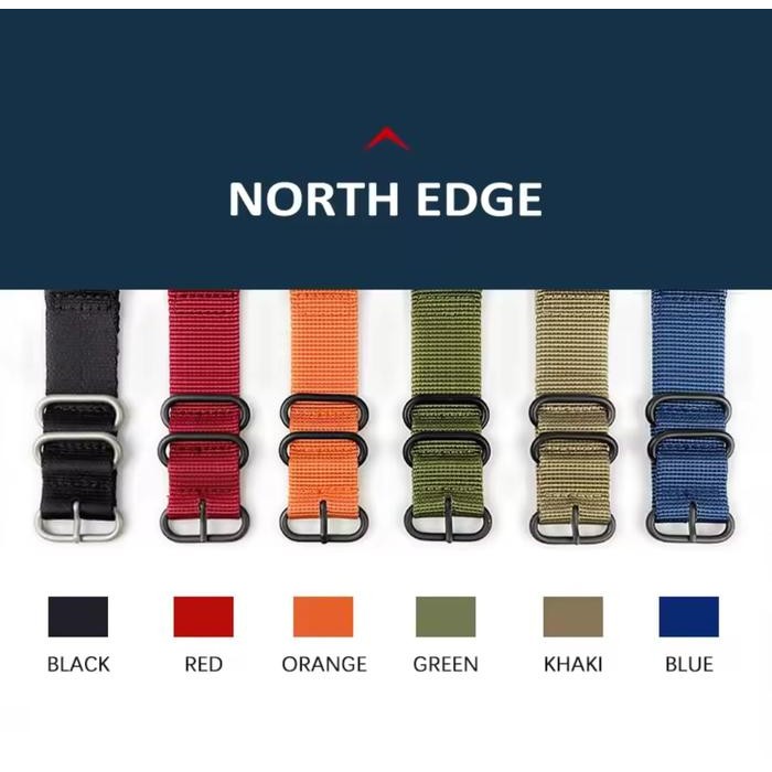 HRG DISKON Tali NORTH EDGE Tali Kanvas 24 mm Jam Tangan Sport NORTH EDGE AQUA APACHE ALPS GAVIA