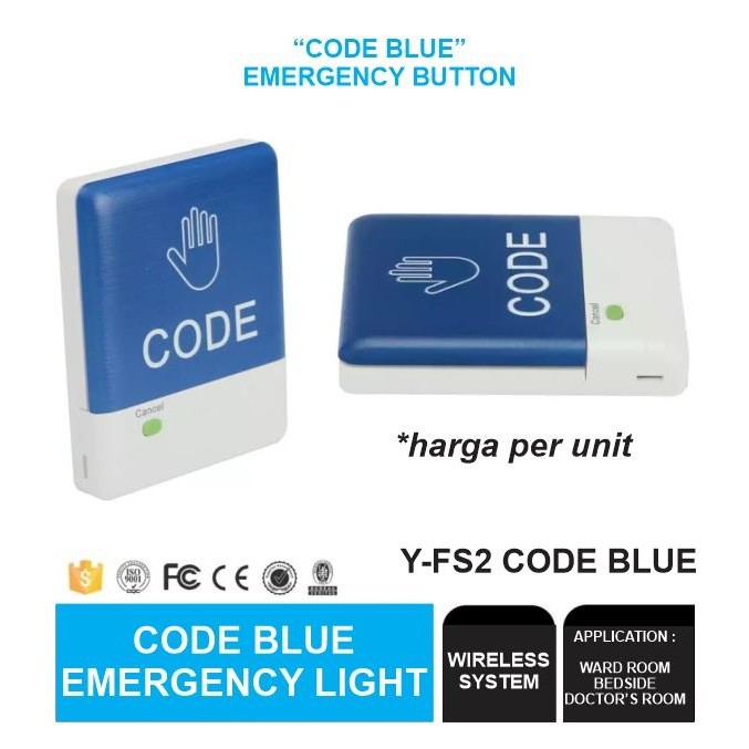 Terpopuler Wireless Code Blue Emergency Button Nurse Call Button Y-Fs2 Code Blue Terlariss 