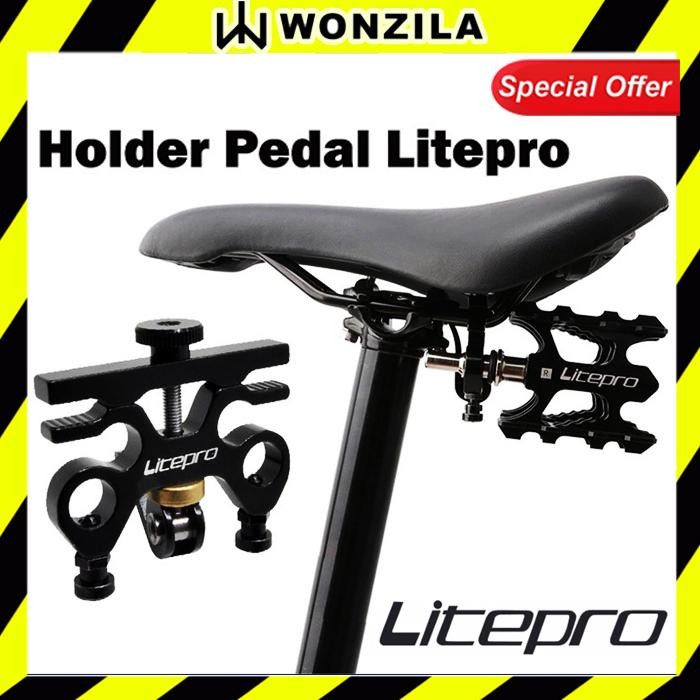 Ready Litepro Holder Pedal QR Buckle Bracket Tempat Pedal Seli Hitam