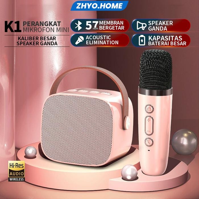 Ready Mikrofon karaoke K1 Bluetooth suara audio rumah K bernyanyi bernyanyi set peralatan lengkap